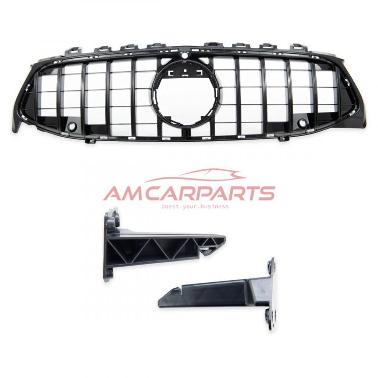 Preview: Upgrade Design Kühlergrill / Sportgrill passend für Mercedes Benz CLA C118 / X118 19+ Hochglanz schwarz