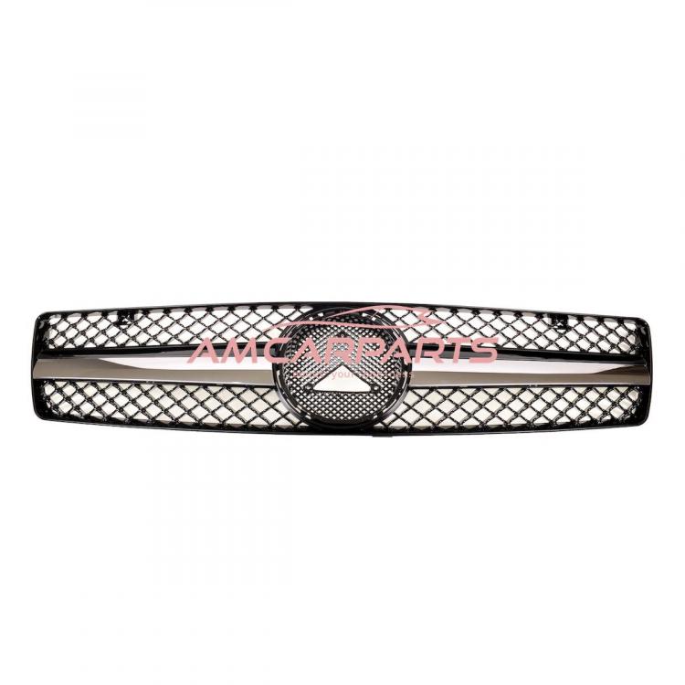 Preview: Upgrade Design Kühlergrill / Sportgrill passend für Mercedes Benz SL R129 89-01 Hochglanz schwarz / chrom