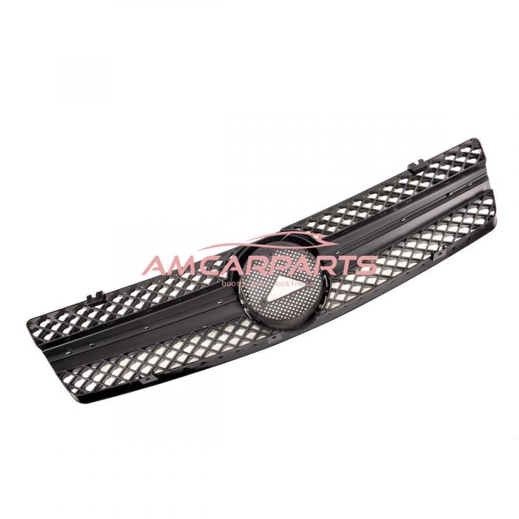 Preview: Upgrade Design Kühlergrill / Sportgrill passend für Mercedes Benz SL R129 89-01 Hochglanz schwarz / chrom