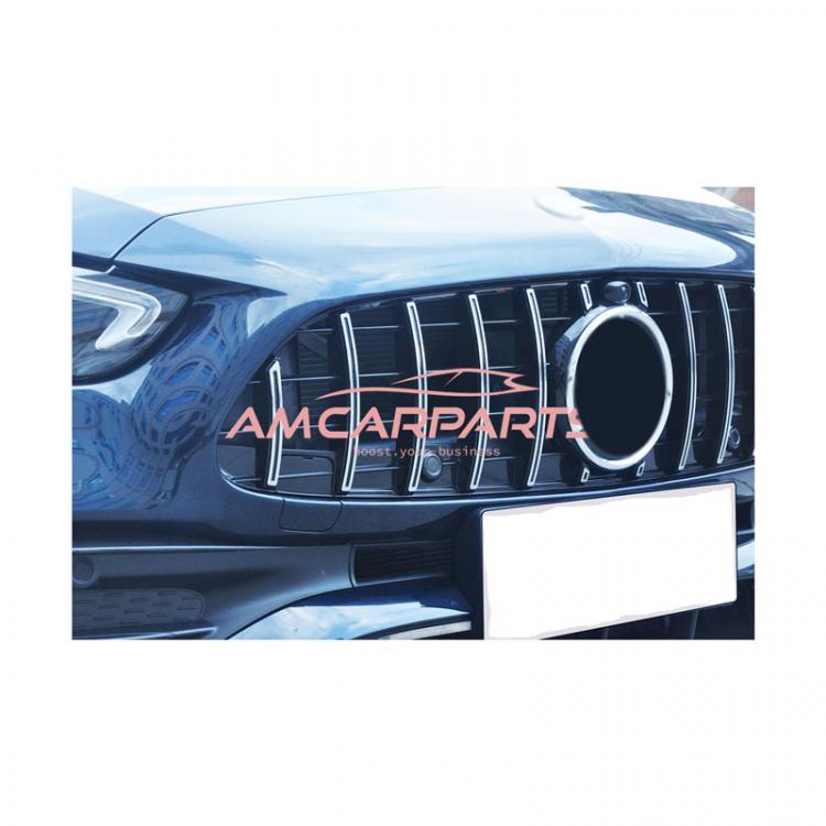 Upgrade Design Kühlergrill / Sportgrill passend für Mercedes Benz C-Klasse W206 / S206 21+ Hochglanz schwarz / chrom