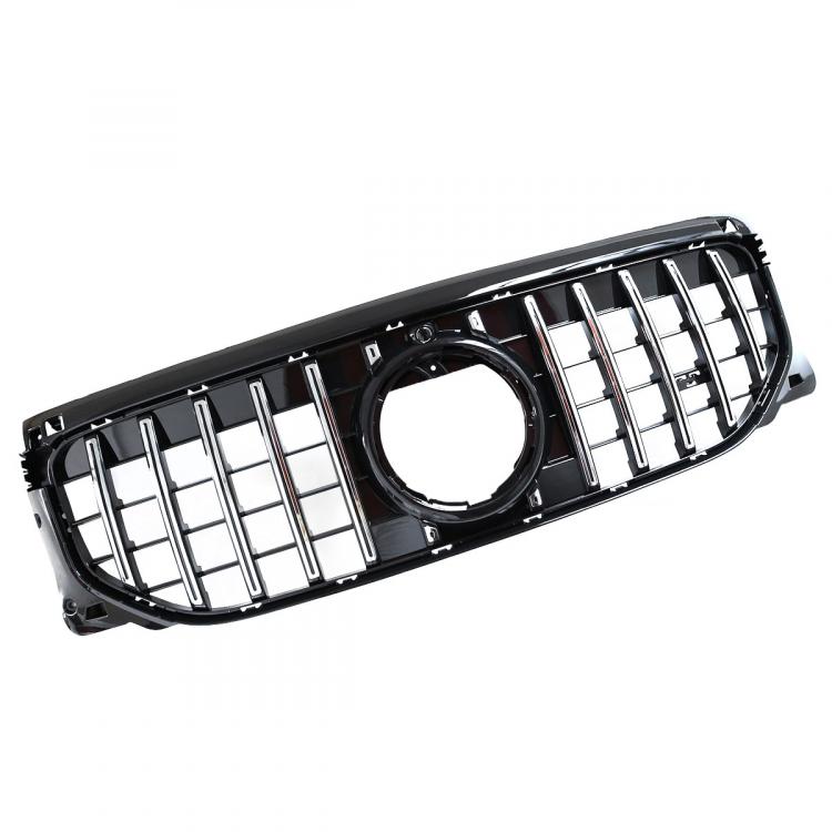 Preview: Upgrade Design Kühlergrill / Sportgrill passend für Mercedes Benz GLB (X247) Facelift 23+ Hochglanz schwarz / chrom