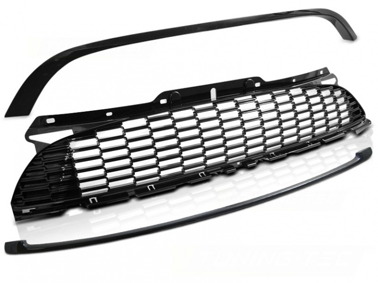Upgrade Design Sportgrill / Kühlergrill für BMW Mini Cooper S und JCW R55/R56/R57/R58/R59/R61 06-16 Hochglanz schwarz