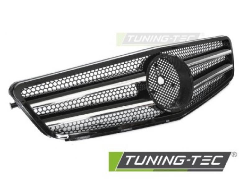 Upgrade Sportgrill / Kühlergrill passend für Mercedes Benz C-Klasse W204 07-14 Hochglanz schwarz / Chrom