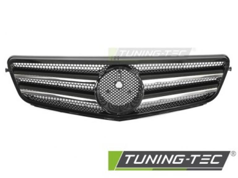Upgrade Sportgrill / Kühlergrill passend für Mercedes Benz C-Klasse W204 07-14 Hochglanz schwarz / Chrom