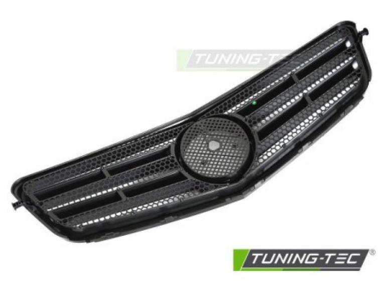 Upgrade Sportgrill / Kühlergrill passend für Mercedes Benz C-Klasse W204 07-14 Hochglanz schwarz / Chrom