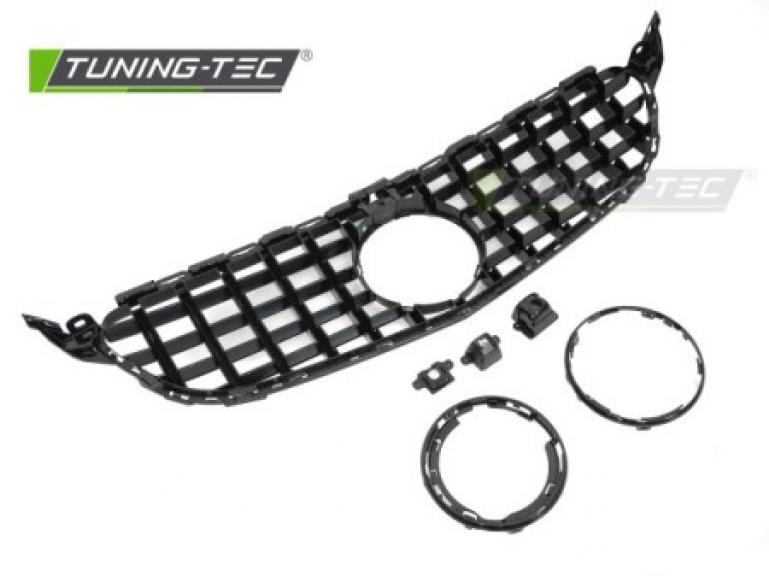 Preview: Upgrade Sportgrill / Kühlergrill passend für Mercedes Benz C-Klasse W205 / C205 / S205 14-23 Hochglanz schwarz/chrom