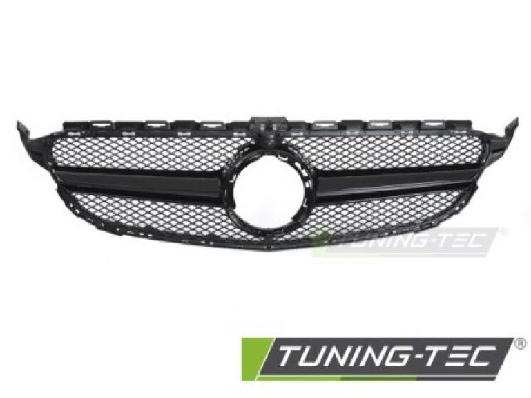 Preview: Upgrade Design Sportgrill / Kühlergrill passend für Mercedes Benz C-Klasse W205 / C205 / S205 18-23 Hochglanz schwarz