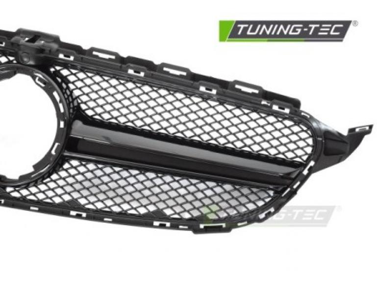 Preview: Upgrade Design Sportgrill / Kühlergrill passend für Mercedes Benz C-Klasse W205 / C205 / S205 18-23 Hochglanz schwarz