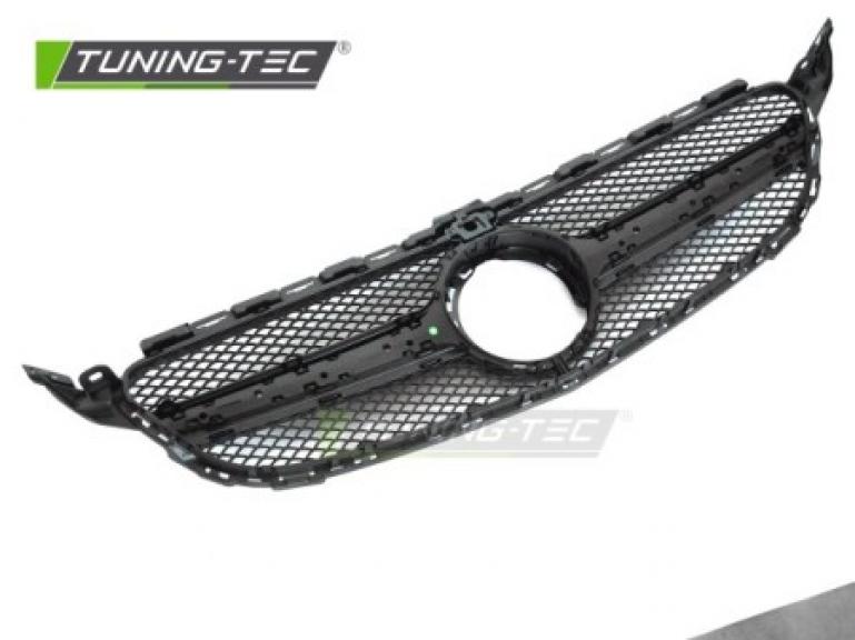 Upgrade Design Sportgrill / Kühlergrill passend für Mercedes Benz C-Klasse W205 / C205 / S205 18-23 Hochglanz schwarz