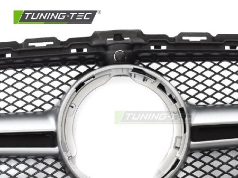 Preview: Upgrade Design Sportgrill / Kühlergrill passend für Mercedes Benz C-Klasse W205 / C205 / S205 18-23 Matt schwarz/Matt Silber