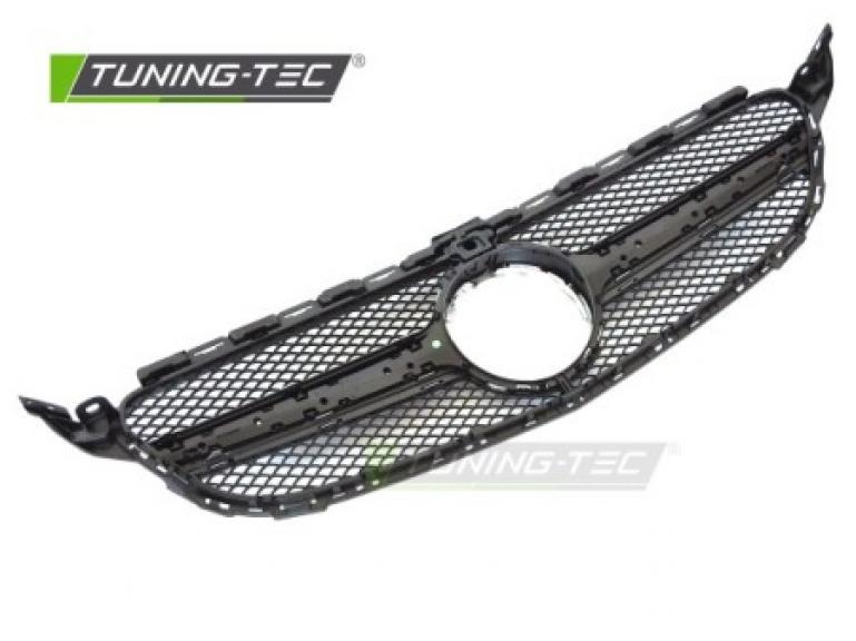 Upgrade Design Sportgrill / Kühlergrill passend für Mercedes Benz C-Klasse W205 / C205 / S205 18-23 Matt schwarz/Matt Silber