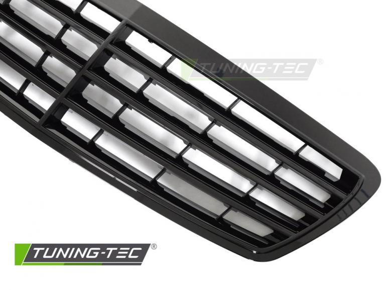 Preview: Upgrade Sportgrill / Kühlergrill passend für Mercedes Benz E-Klasse W211 / S211 02-06 Hochglanz schwarz