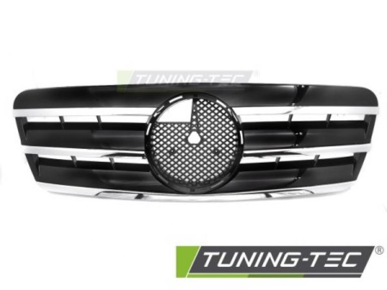 Upgrade Design Sportgrill / Kühlergrill passend für Mercedes Benz CLK W208 96-02 Hochglanz schwarz/chrom