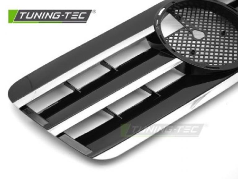 Upgrade Design Sportgrill / Kühlergrill passend für Mercedes Benz CLK W208 96-02 Hochglanz schwarz/chrom