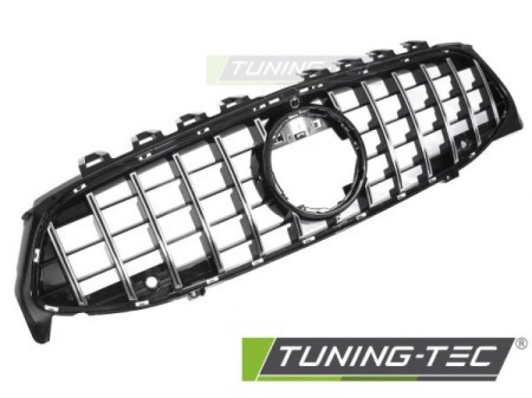 Upgrade Design Sportgrill / Kühlergrill passend für Mercedes Benz CLA W118 / C118 19-23 Hochglanz schwarz / chrom