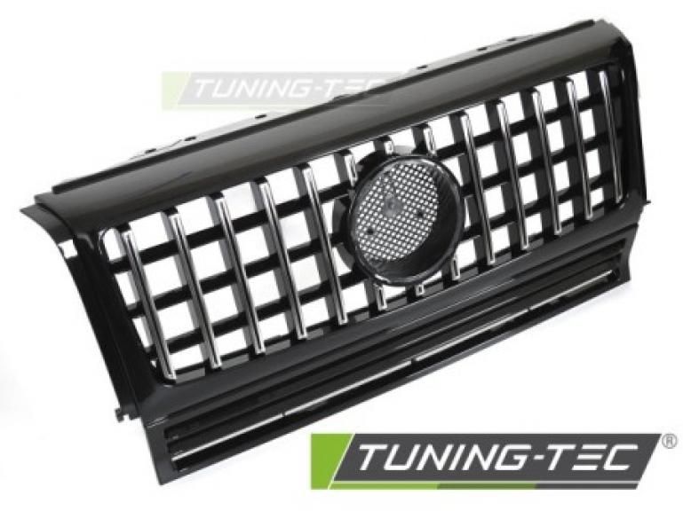 Upgrade Design Sportgrill / Kühlergrill passend für Mercedes Benz G-Klasse W463 09-12 Hochglanz schwarz/chrom