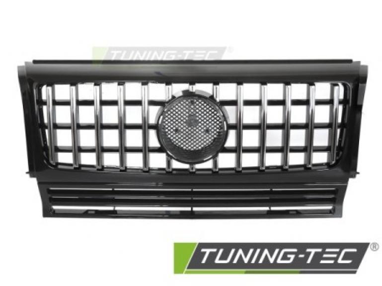Upgrade Design Sportgrill / Kühlergrill passend für Mercedes Benz G-Klasse W463 90-12 Hochglanz schwarz/chrom