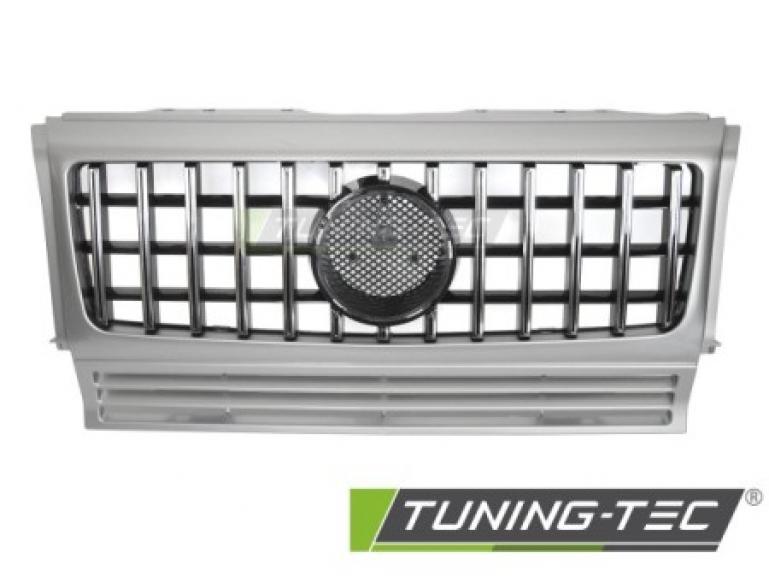 Upgrade Design Sportgrill / Kühlergrill passend für Mercedes Benz G-Klasse W463 90-12 Silber/chrom