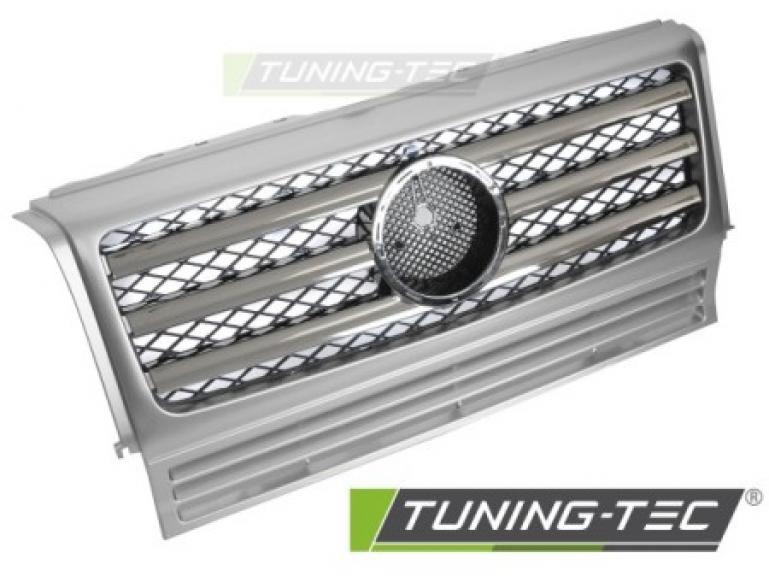 Upgrade Design Sportgrill / Kühlergrill passend für Mercedes Benz G-Klasse W463 90-12 Silber/chrom