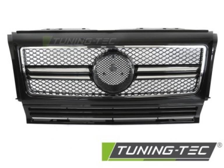 Upgrade Design Sportgrill / Kühlergrill passend für Mercedes Benz G-Klasse W463 90-12 Hochglanz schwarz/chrom