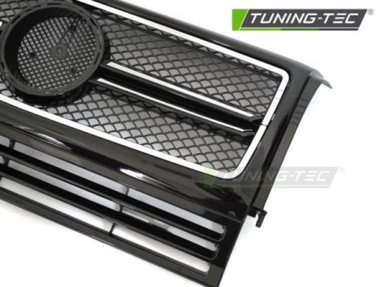 Upgrade Design Sportgrill / Kühlergrill passend für Mercedes Benz G-Klasse W463 90-12 Hochglanz schwarz/chrom