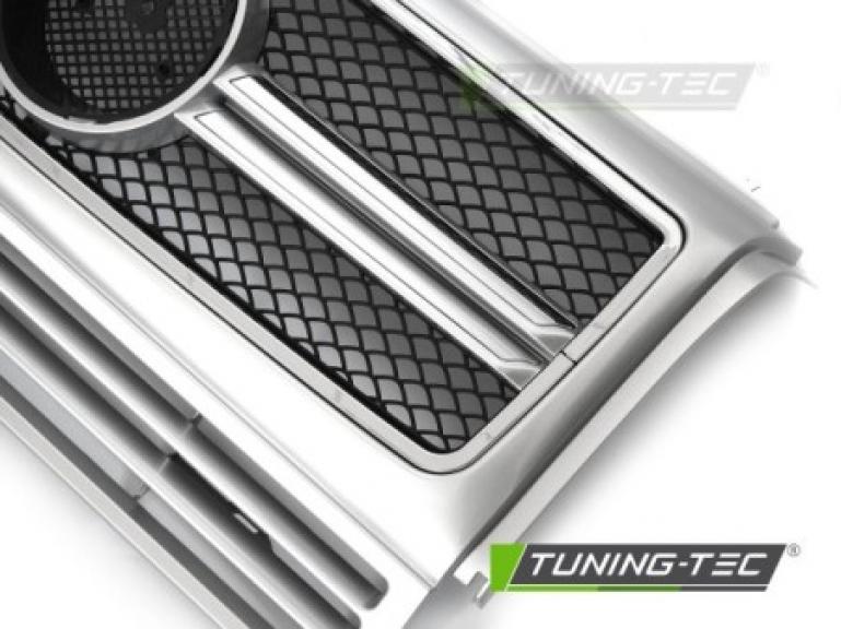 Upgrade Design Sportgrill / Kühlergrill passend für Mercedes Benz G-Klasse W463 90-12 Hochglanz Silber/chrom
