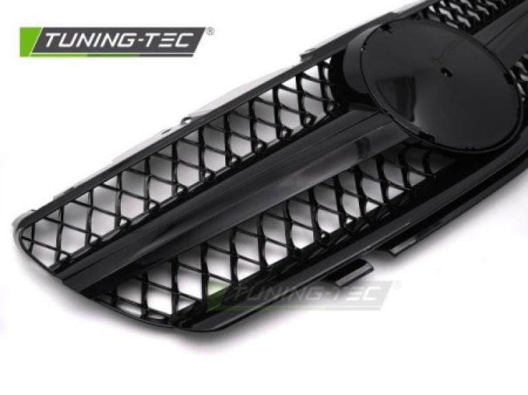Upgrade Design Sportgrill / Kühlergrill passend für Mercedes Benz SL R230 01-06 Hochglanz schwarz
