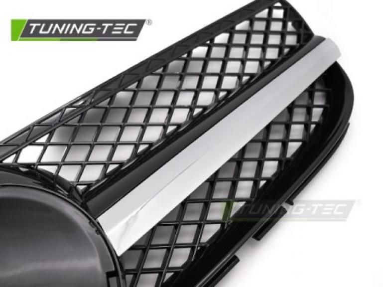 Upgrade Design Sportgrill / Kühlergrill passend für Mercedes Benz SL R230 Facelift 06-11 Hochglanz schwarz/chrom
