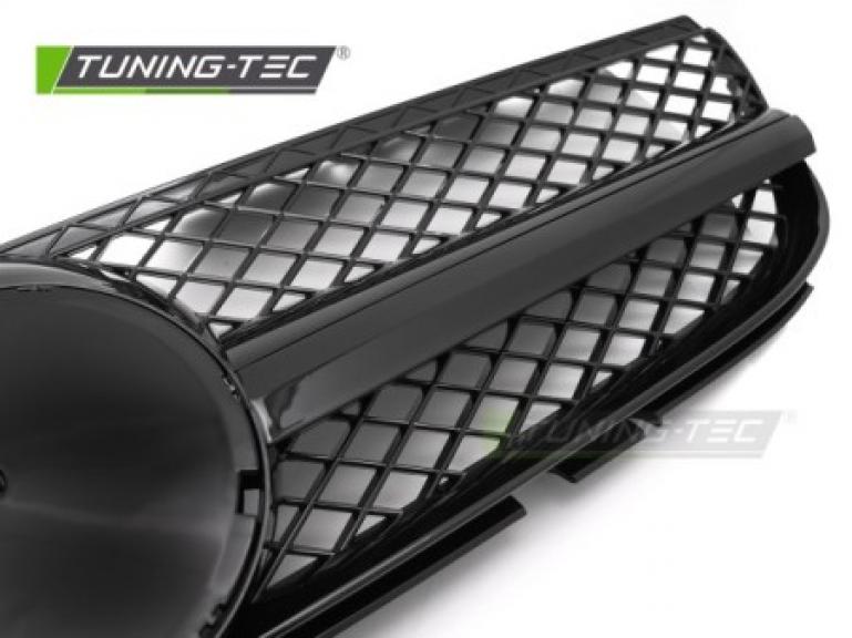 Upgrade Design Sportgrill / Kühlergrill passend für Mercedes Benz SL R230 Facelift 06-11 Hochglanz schwarz