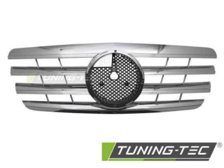Preview: Upgrade Sportgrill / Kühlergrill passend für Mercedes Benz E-Klasse W210 Facelift (Mopf) 99-02 chrom
