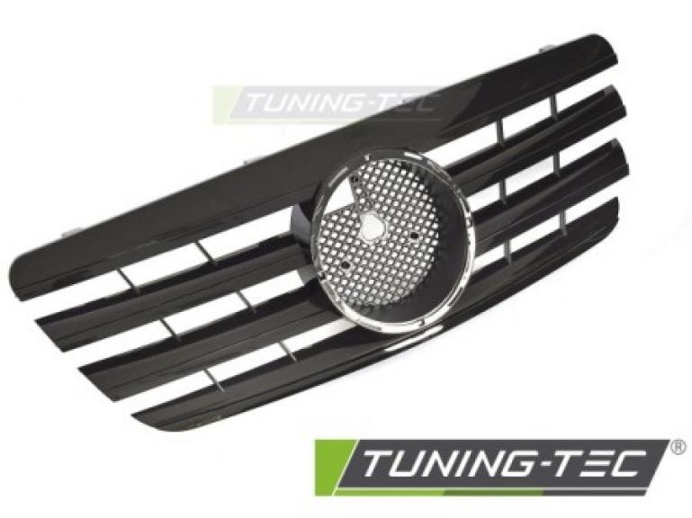 Upgrade Sportgrill / Kühlergrill passend für Mercedes Benz E-Klasse W210 Facelift (Mopf) 99-02 Hochglanz schwarz