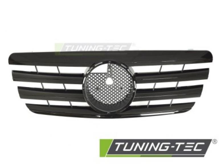 Preview: Upgrade Sportgrill / Kühlergrill passend für Mercedes Benz E-Klasse W210 Facelift (Mopf) 99-02 Hochglanz schwarz