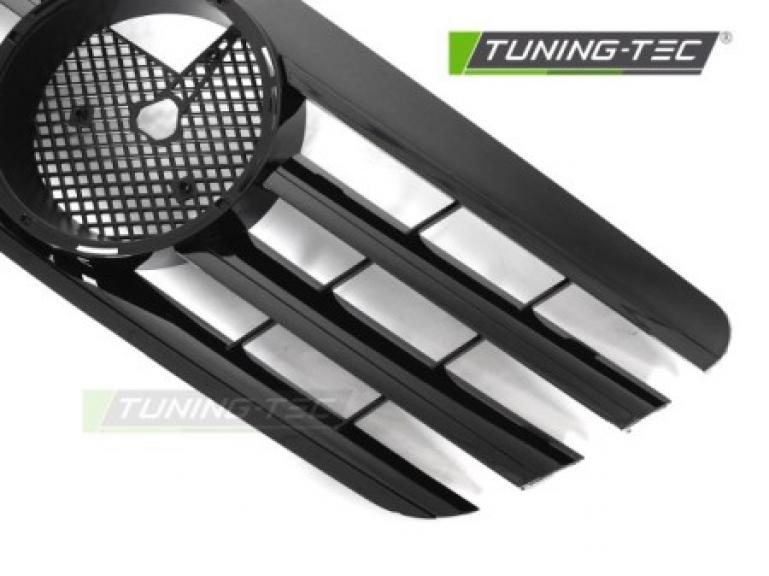 Preview: Upgrade Sportgrill / Kühlergrill passend für Mercedes Benz E-Klasse W210 Facelift (Mopf) 99-02 Hochglanz schwarz