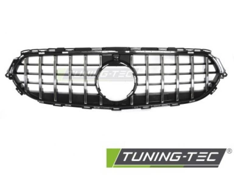 Preview: Upgrade Design Sportgrill / Kühlergrill passend für Mercedes Benz E-Klasse W213 / S213 Facelift (Mopf) 20-23 Hochglanz schwarz/chrom