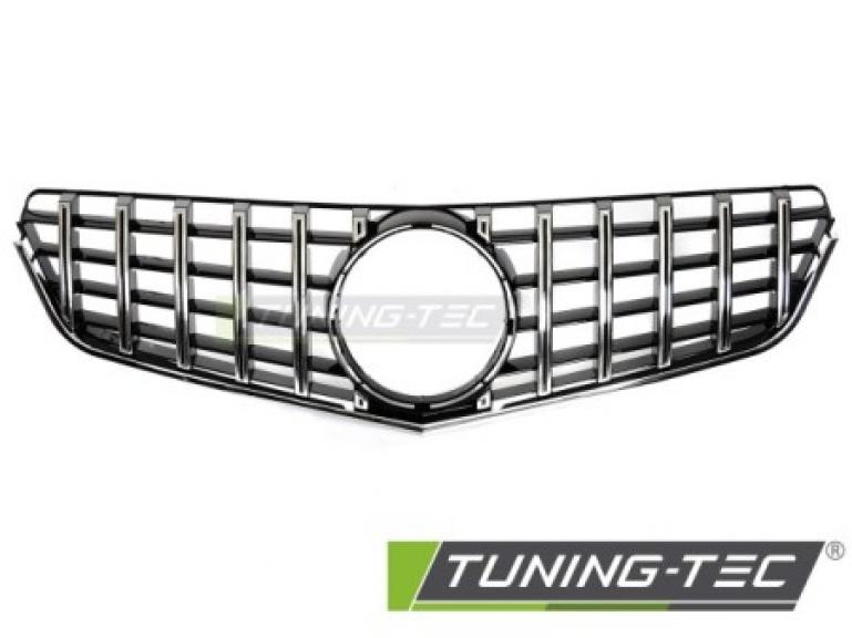Preview: Upgrade Design Sportgrill / Kühlergrill passend für Mercedes Benz E-Klasse Coupe / Cabrio C207 / A207 09-13 Hochglanz schwarz/chrom