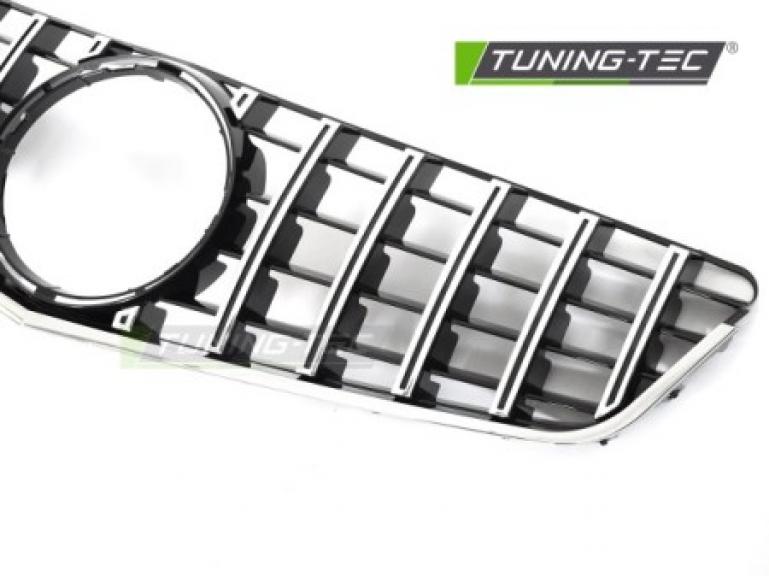 Preview: Upgrade Design Sportgrill / Kühlergrill passend für Mercedes Benz E-Klasse Coupe / Cabrio C207 / A207 09-13 Hochglanz schwarz/chrom