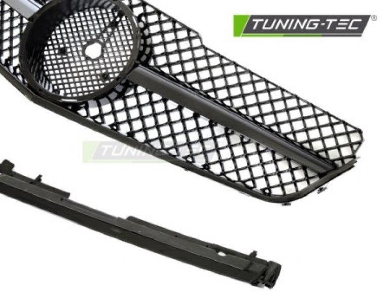 Preview: Upgrade Design Sportgrill / Kühlergrill passend für Mercedes Benz E-Klasse Coupe / Cabrio C207 / A207 09-13 Hochglanz schwarz