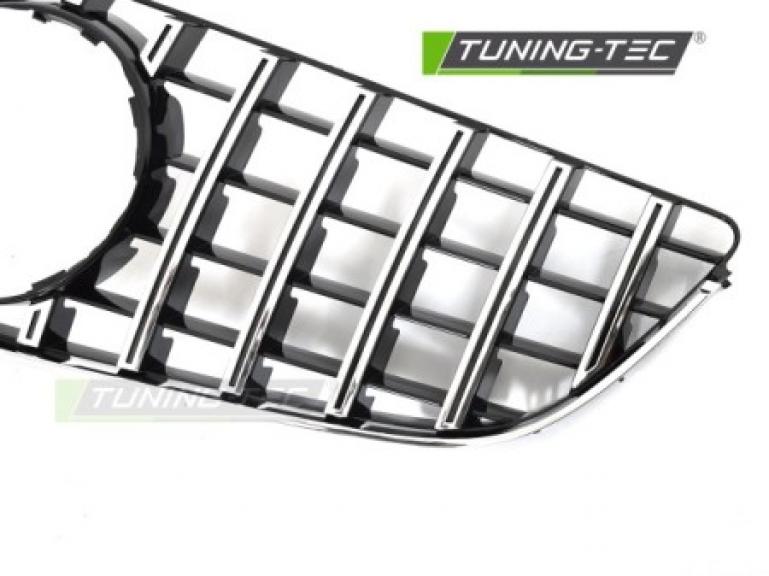 Preview: Upgrade Design Sportgrill / Kühlergrill passend für Mercedes Benz E-Klasse Coupe / Cabrio C207 / A207 Facelift 13-17 Hochglanz schwarz/chrom