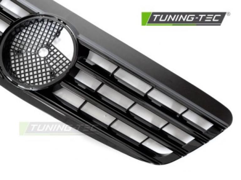 Preview: Upgrade Design Sportgrill / Kühlergrill passend für Mercedes Benz S-Klasse W220 98-02 Hochglanz schwarz