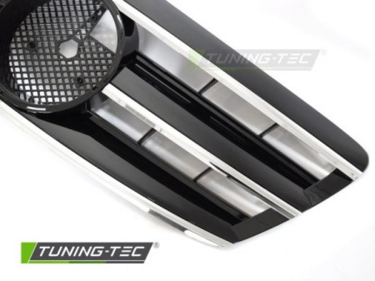 Preview: Upgrade Design Sportgrill / Kühlergrill passend für Mercedes Benz S-Klasse W220 Facelift (Mopf) 02-05 Hochglanz-schwarz / chrom