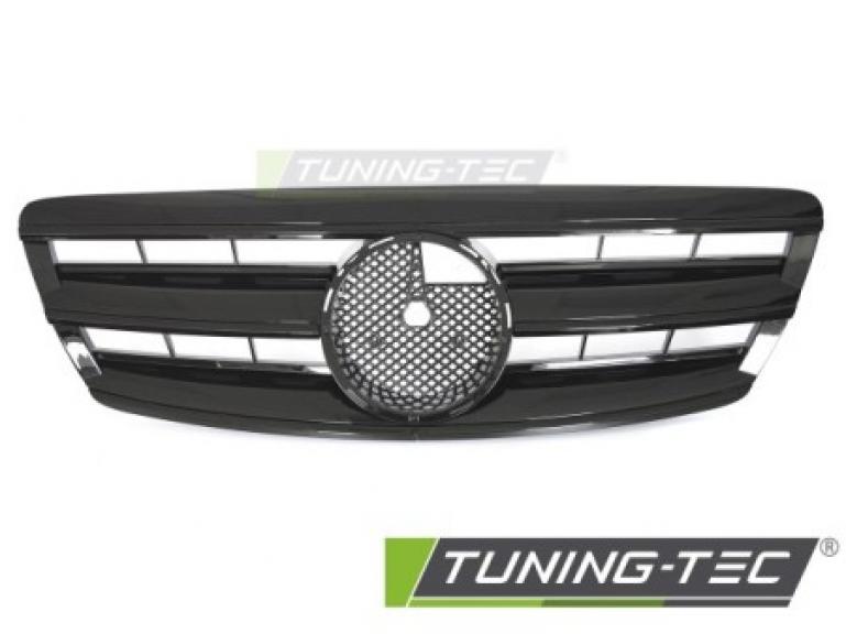 Preview: Upgrade Design Sportgrill / Kühlergrill passend für Mercedes Benz S-Klasse W220 Facelift (Mopf) 02-05 Hochglanz-schwarz