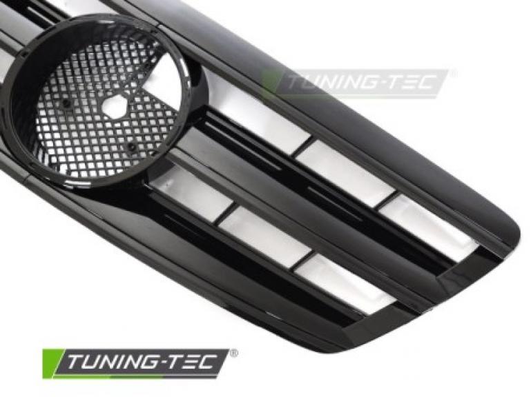 Preview: Upgrade Design Sportgrill / Kühlergrill passend für Mercedes Benz S-Klasse W220 Facelift (Mopf) 02-05 Hochglanz-schwarz