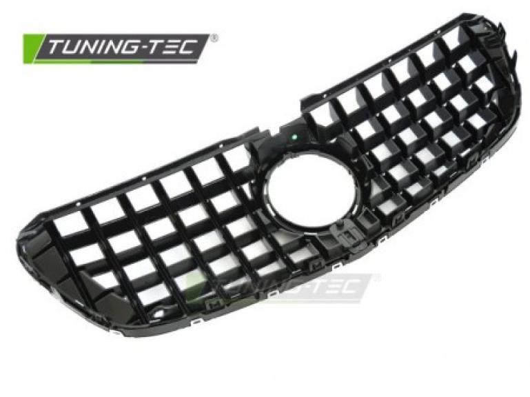 Preview: Upgrade Design Sportgrill / Kühlergrill passend für Mercedes Benz V-Klasse / Vito W447 14-19 Hochglanz-schwarz / chrom