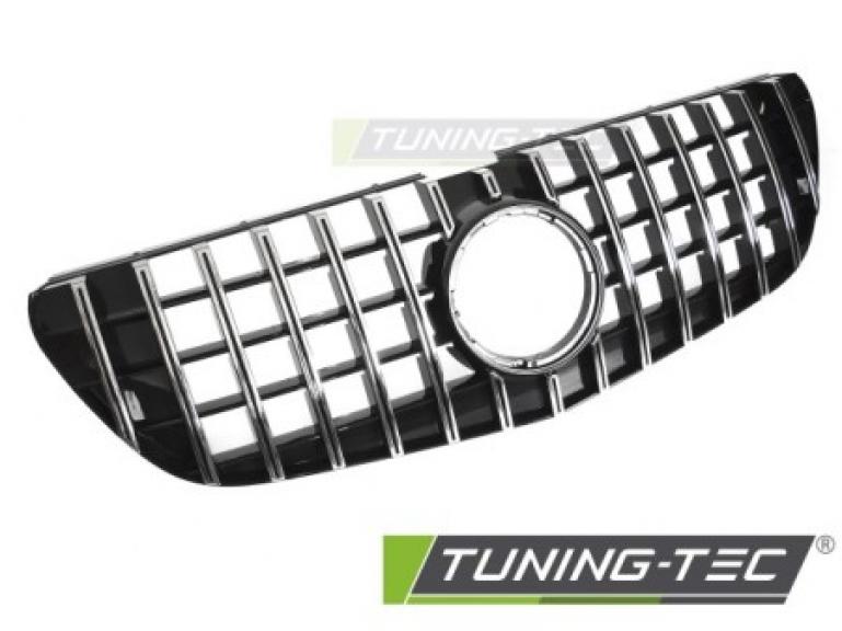 Upgrade Design Sportgrill / Kühlergrill passend für Mercedes Benz V-Klasse / Vito W447 14-19 Hochglanz-schwarz / chrom