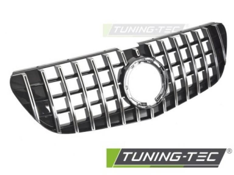 Upgrade Design Sportgrill / Kühlergrill passend für Mercedes Benz V-Klasse / Vito W447 Facelift (Mopf) 20-23 Hochglanz-schwarz / chrom