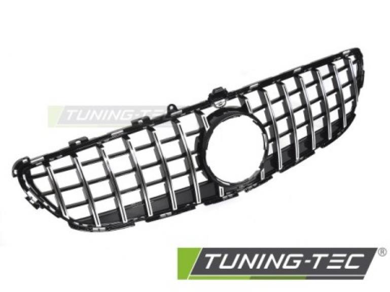 Upgrade Sportgrill / Kühlergrill passend für Mercedes Benz CLS C218 Facelift (Mopf) 14-18 Hochglanz schwarz / chrom