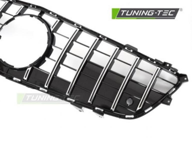 Preview: Upgrade Sportgrill / Kühlergrill passend für Mercedes Benz SL R231 11-16 Hochglanz schwarz / chrom