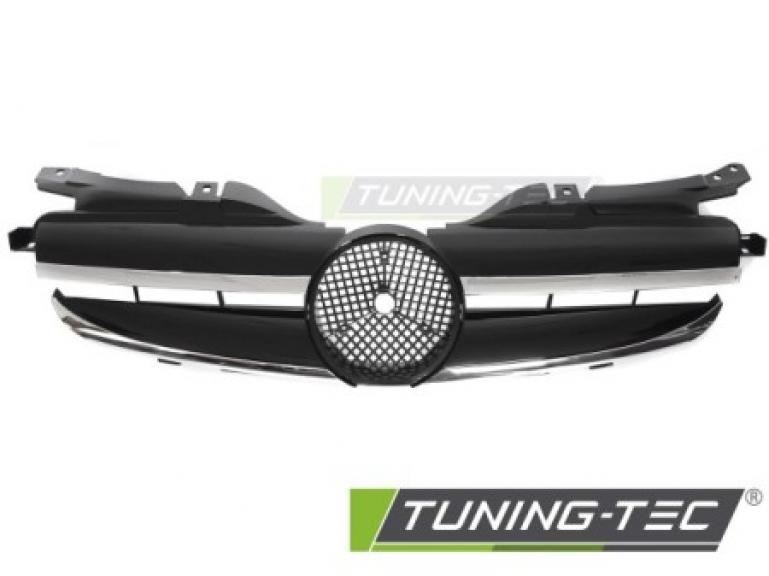 Upgrade Sportgrill / Kühlergrill passend für Mercedes Benz SLK R170 96-04 Hochglanz schwarz /chrom