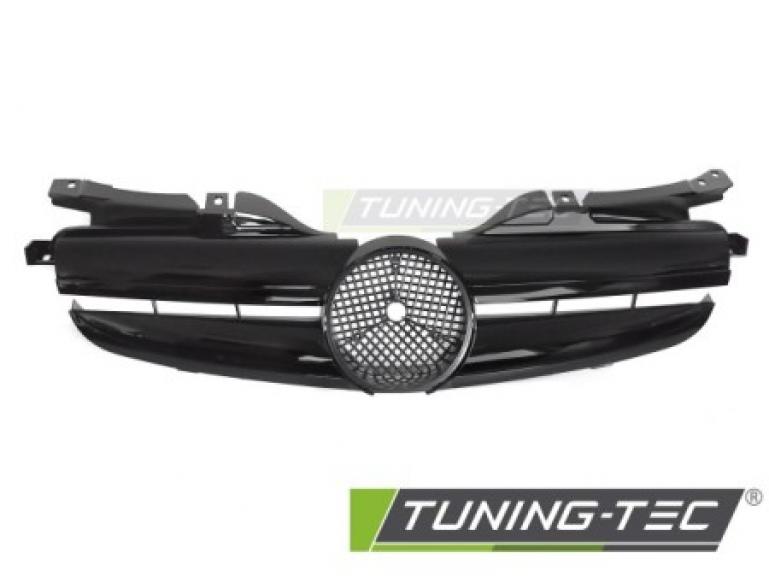 Preview: Upgrade Sportgrill / Kühlergrill passend für Mercedes Benz SLK R170 96-04 Hochglanz schwarz