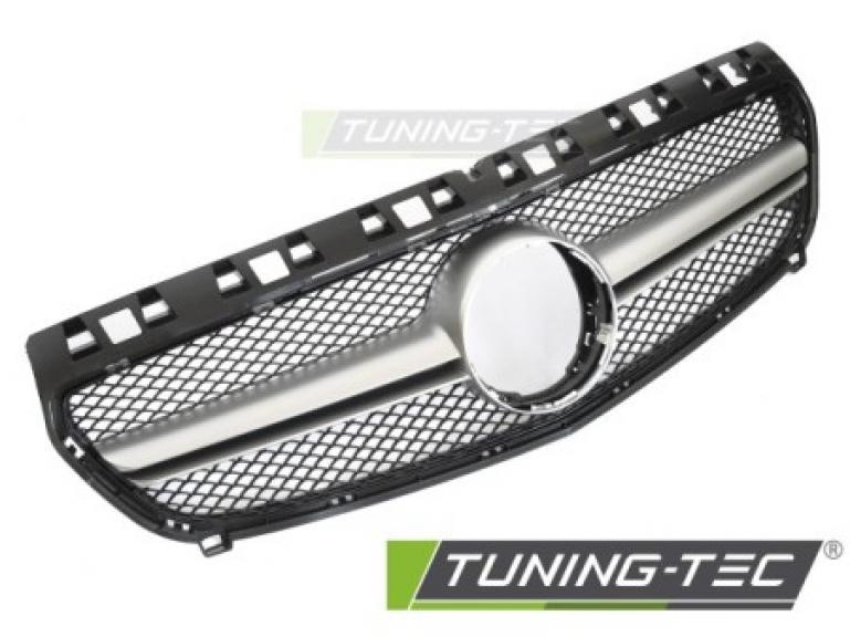 Upgrade Design Sportgrill / Kühlergrill passend für Mercedes Benz A-Klasse W176 12-15 Hochglanz schwarz/silber